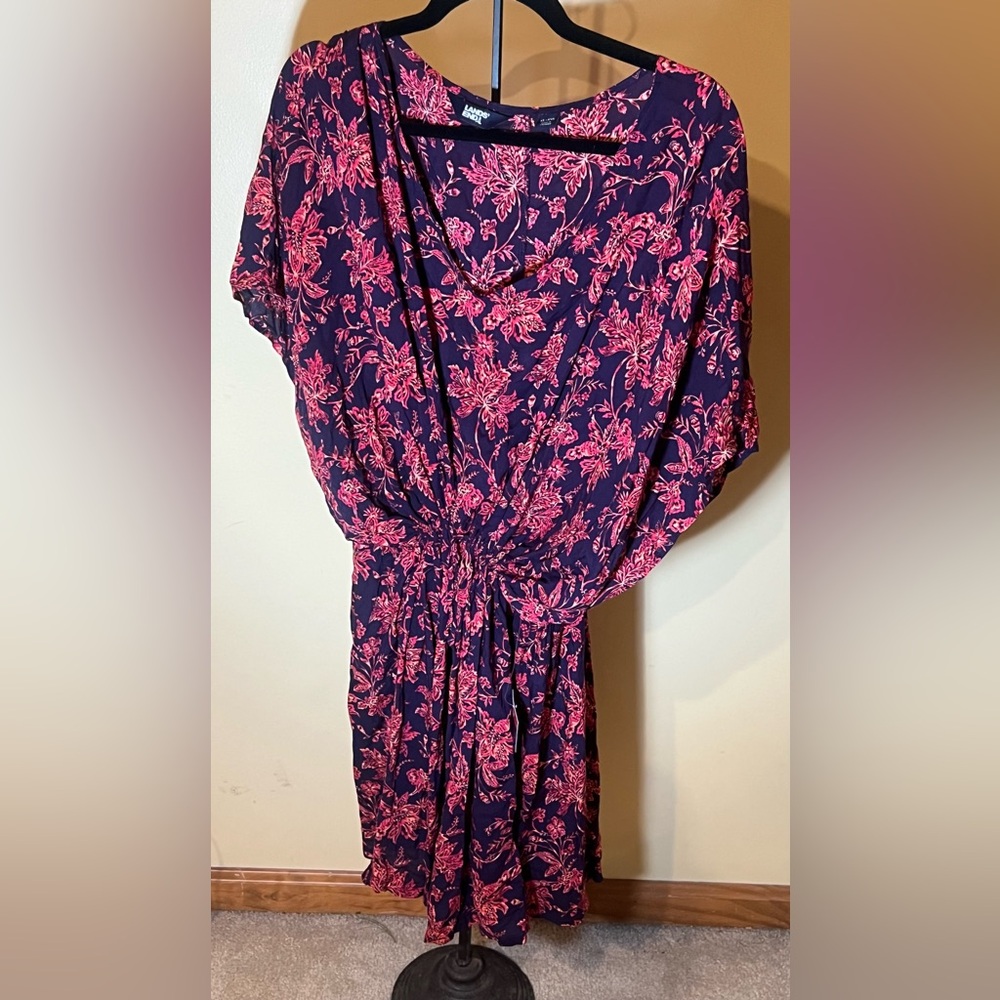 Lands End Floral Pink Swimsuit Coverup Size XL/XXL